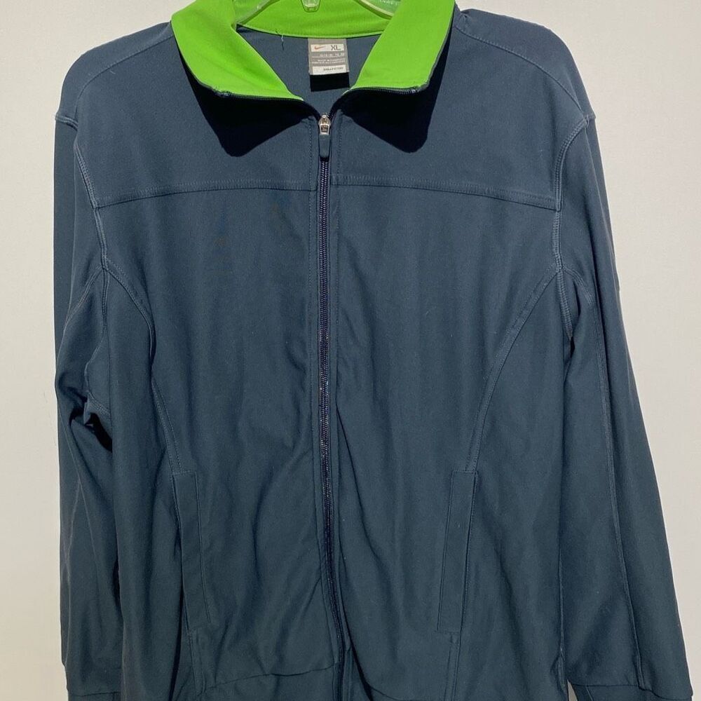 Nike Fitory Women's Gray Green Full Zip Collared Athletic Jacket Size‎ XL